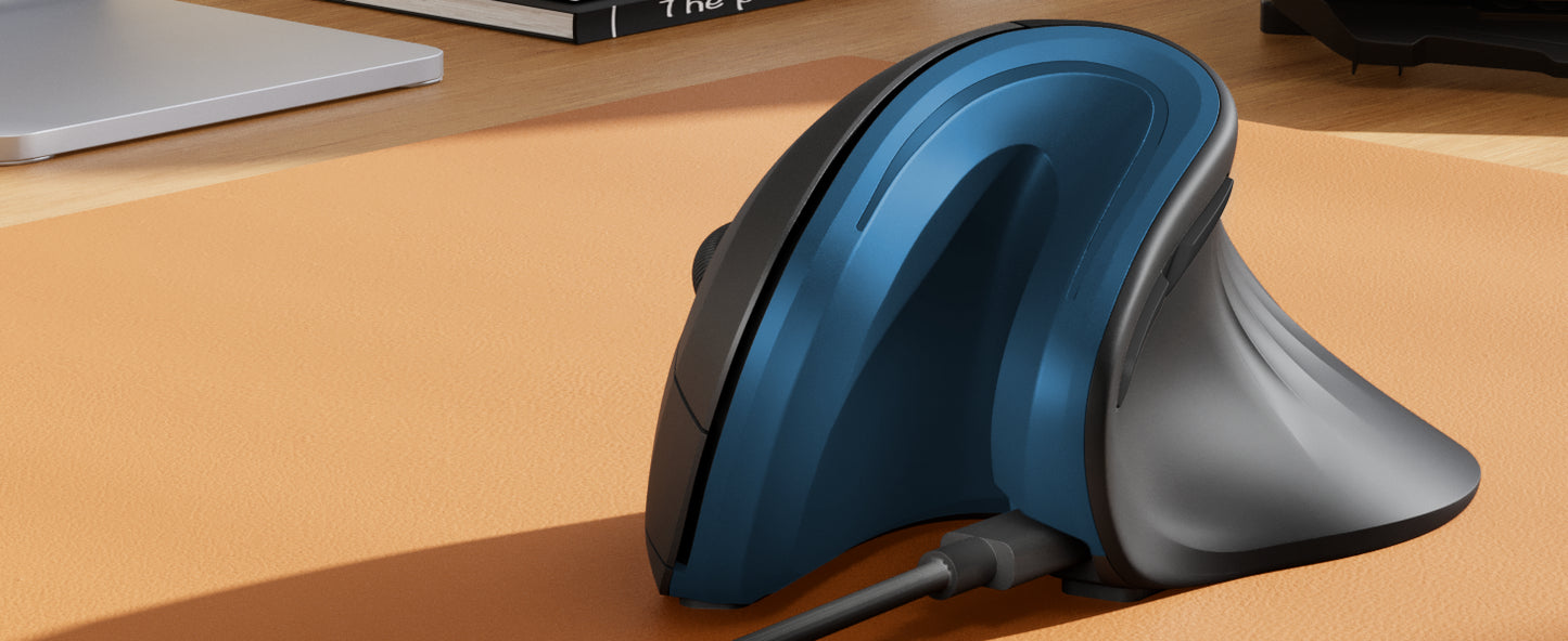 ProtoArc EM11 Vertical Mouse – Ergonomic, Rechargeable, BT & 2.4GHz