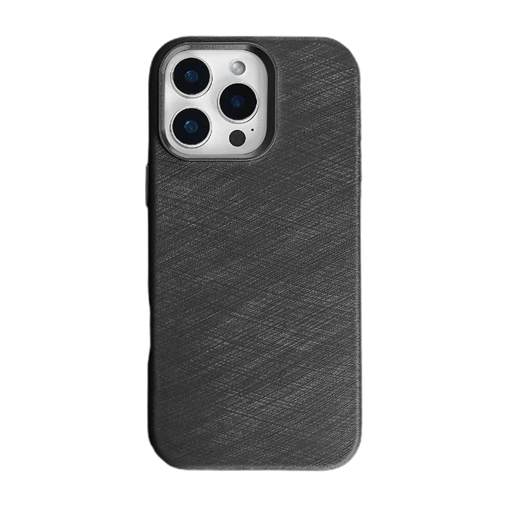 Luxury PU Silk Leather Case – Magnetic Cover for iPhone 13–16 Pro/Max
