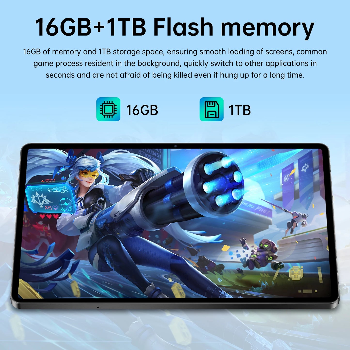 Pro 13 Tablet – 10.1'', 16GB+1TB, 5G WiFi, Fingerprint Unlock, 10000mAh