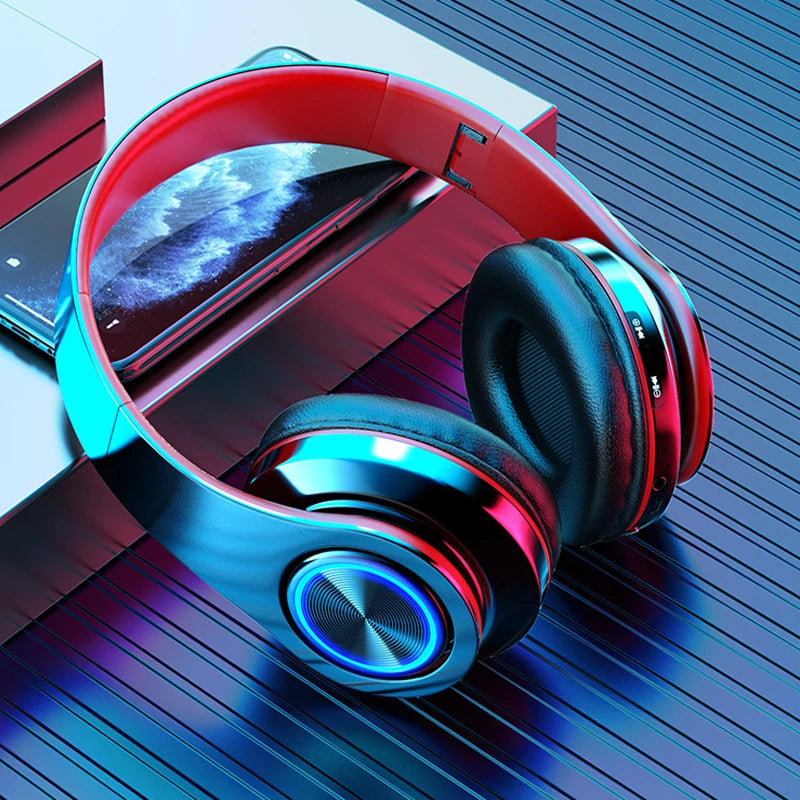 Gamer Bluetooth Headphones – Surround Sound, Wireless, RGB, USB & Mic