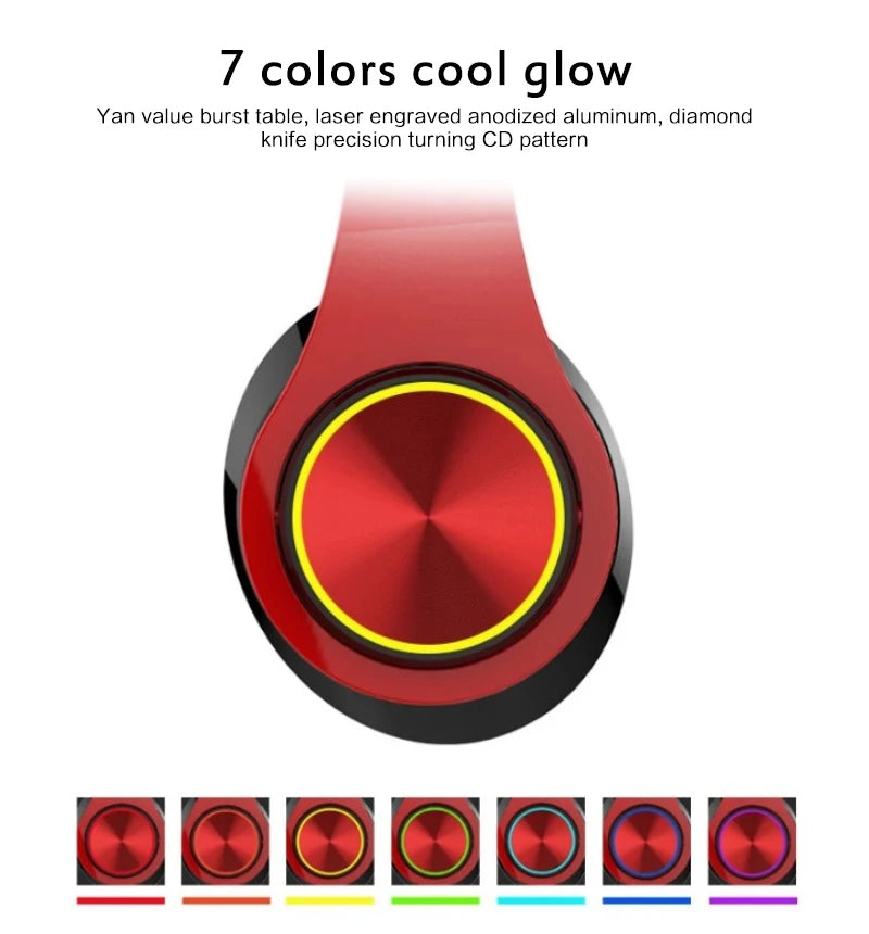 Gamer Bluetooth Headphones – Surround Sound, Wireless, RGB, USB & Mic