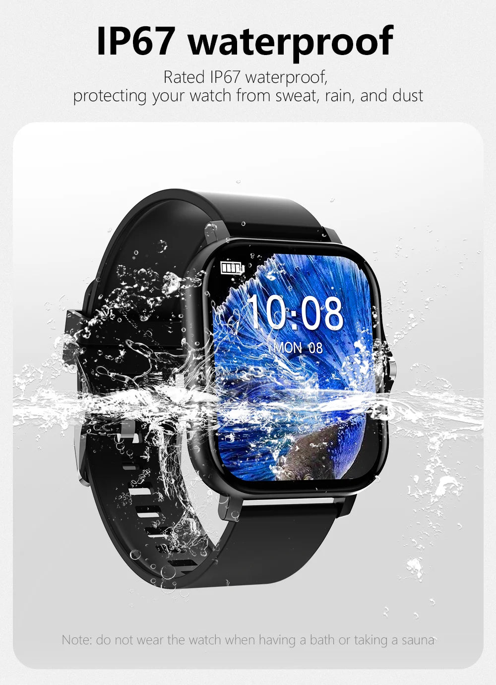 Y13 Smartwatch – Sports, Fitness Tracker, Gold Square, Double Straps