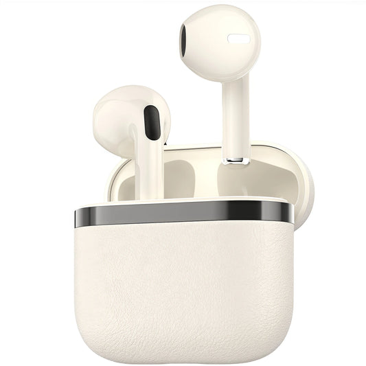 Professional TWS Wireless Earbuds – Noise-Canceling, LED, Leather