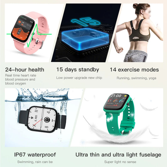 IP67 Waterproof Smartwatch – Heart Rate & Fitness Tracker Bracelet