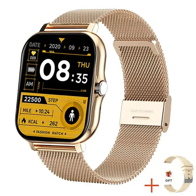 Y13 Smartwatch – Sports, Fitness Tracker, Gold Square, Double Straps