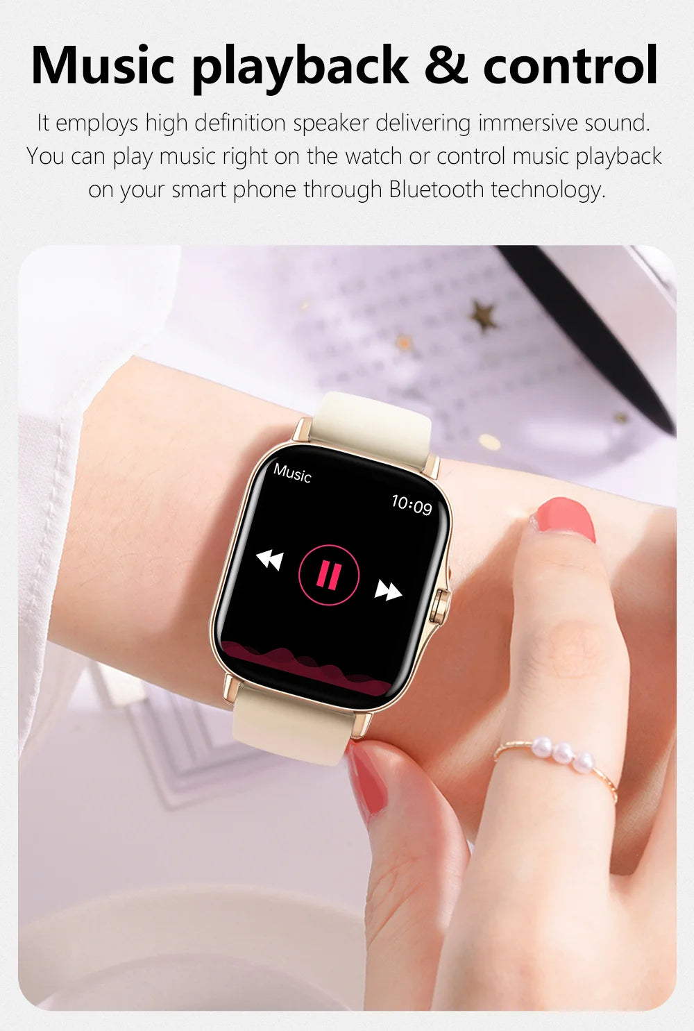 Y13 Smartwatch – Sports, Fitness Tracker, Gold Square, Double Straps