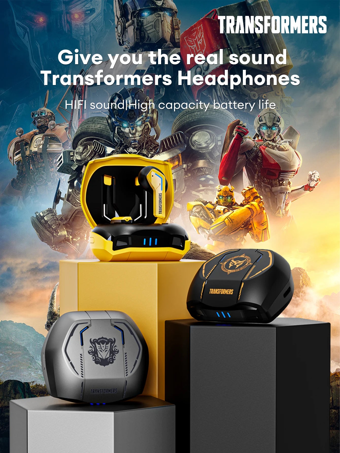 Transformers TF-T06 Bluetooth Earbuds – Noise Reduction, Gaming & Music