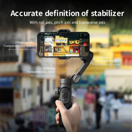AOCHUAN 3-Axis Handheld Gimbal – SmartXE for iPhone & Android, AI Face Tracking