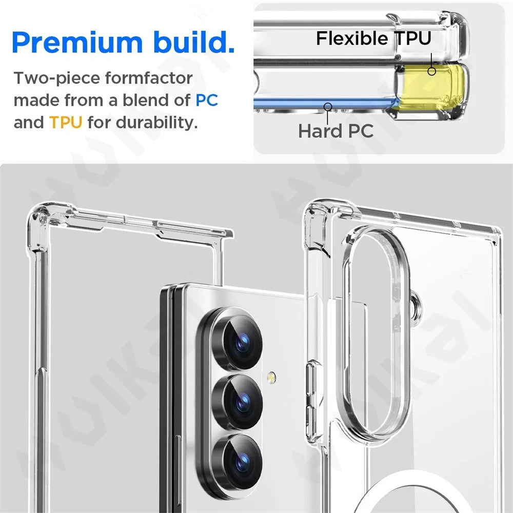 Transparent Magnetic Shockproof Case – Samsung Galaxy Z Fold 3–7