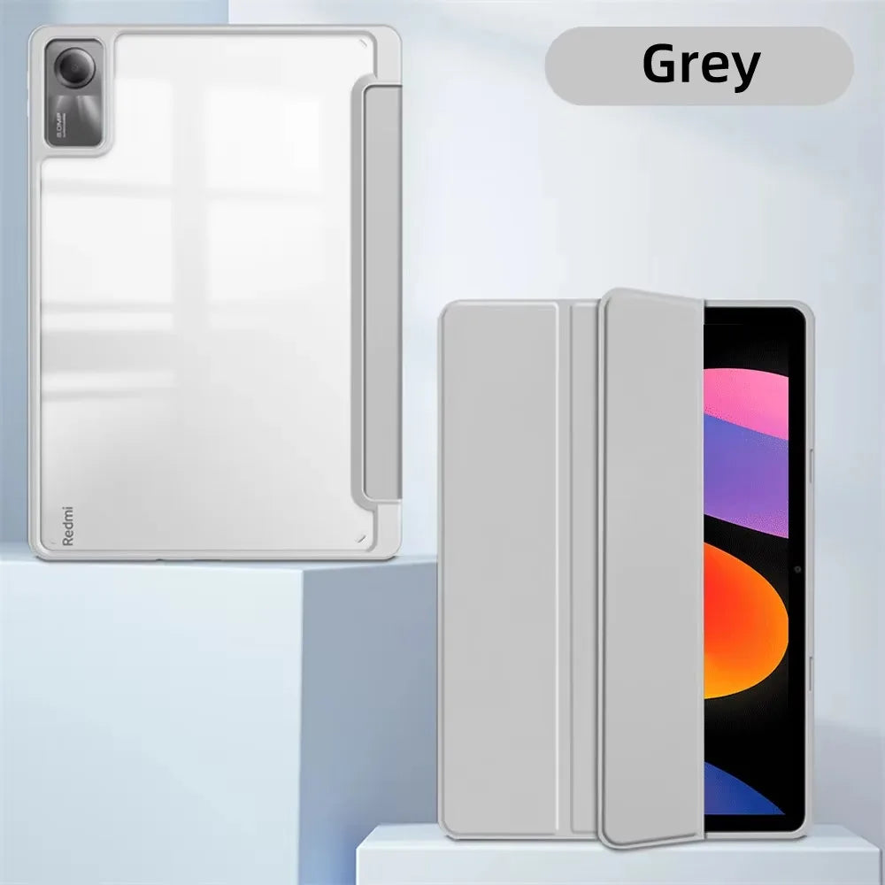 Transparent Hard Case for Redmi Pad SE – Awake/Sleep Cover, 8.7–12.1