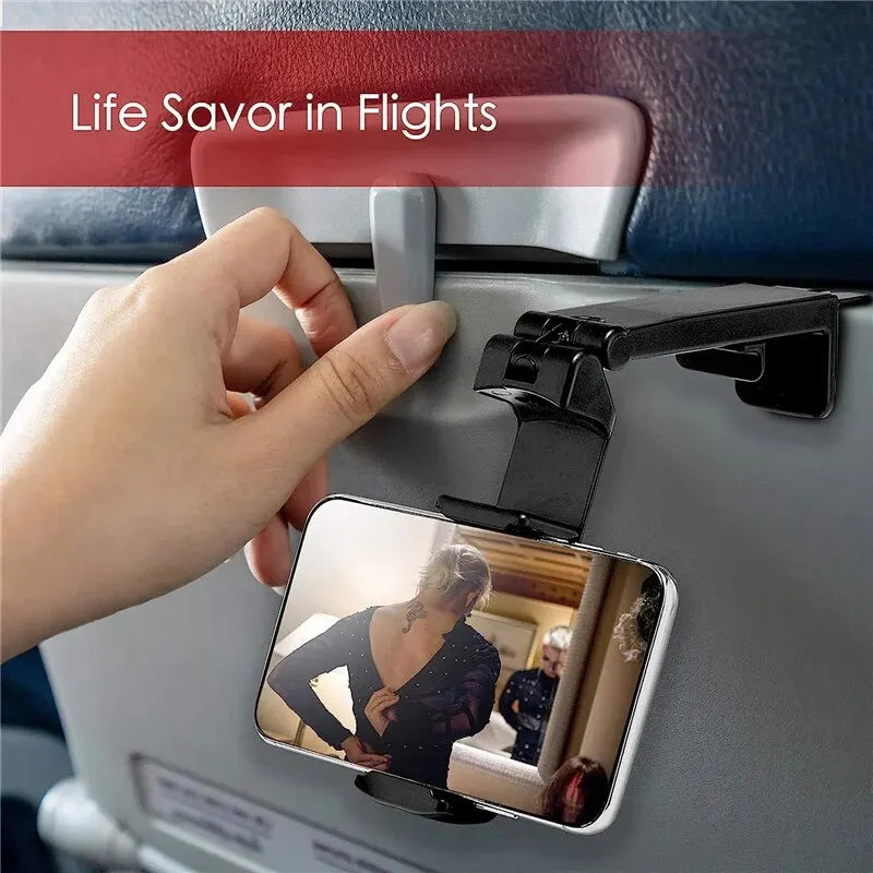 Airplane Phone Holder – Portable Foldable Travel Stand, Adjustable & Rotatable
