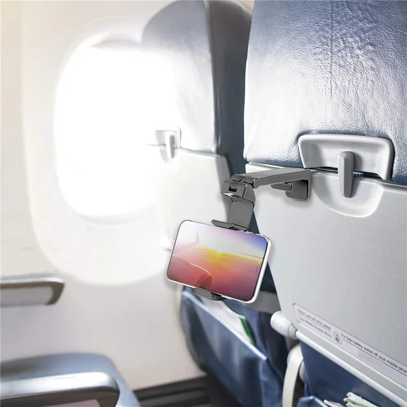 Airplane Phone Holder – Portable Foldable Travel Stand, Adjustable & Rotatable