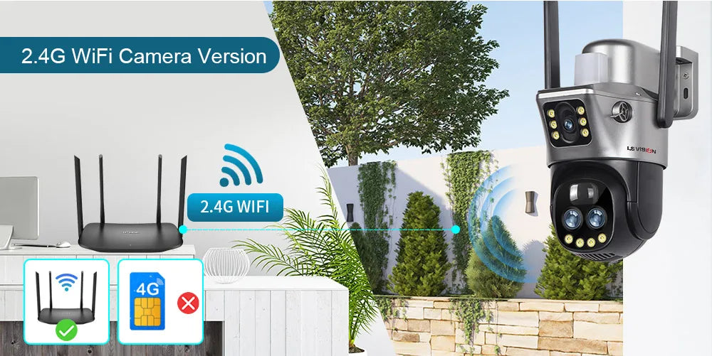 LS Vision V380 Dual Lens Solar Camera – 8MP 4K, 10X Zoom, WiFi/4G