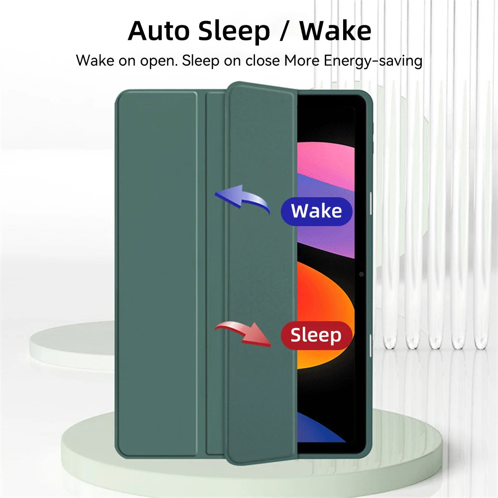 Transparent Hard Case for Redmi Pad SE – Awake/Sleep Cover, 8.7–12.1
