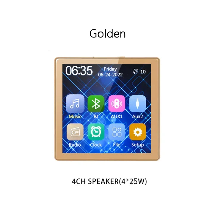 Mini Touchscreen 4×25W Bluetooth Wall Amplifier – Stereo PA System