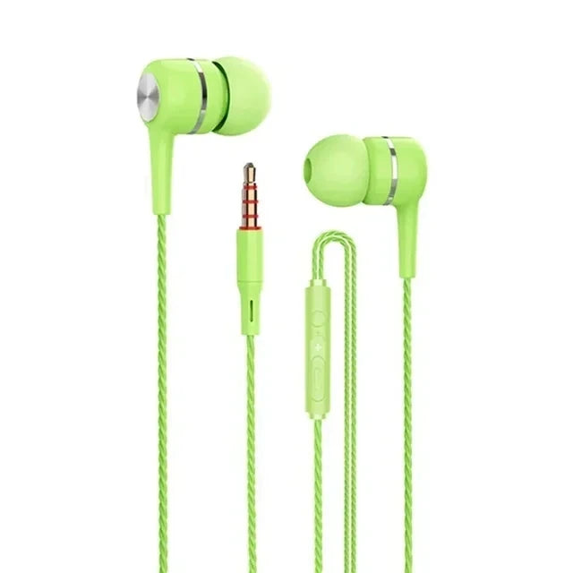 3.5mm Wired In-Ear Headphones – Bass, HiFi Stereo, Mic, Inline Control