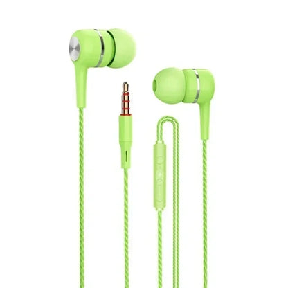 3.5mm Wired In-Ear Headphones – Bass, HiFi Stereo, Mic, Inline Control