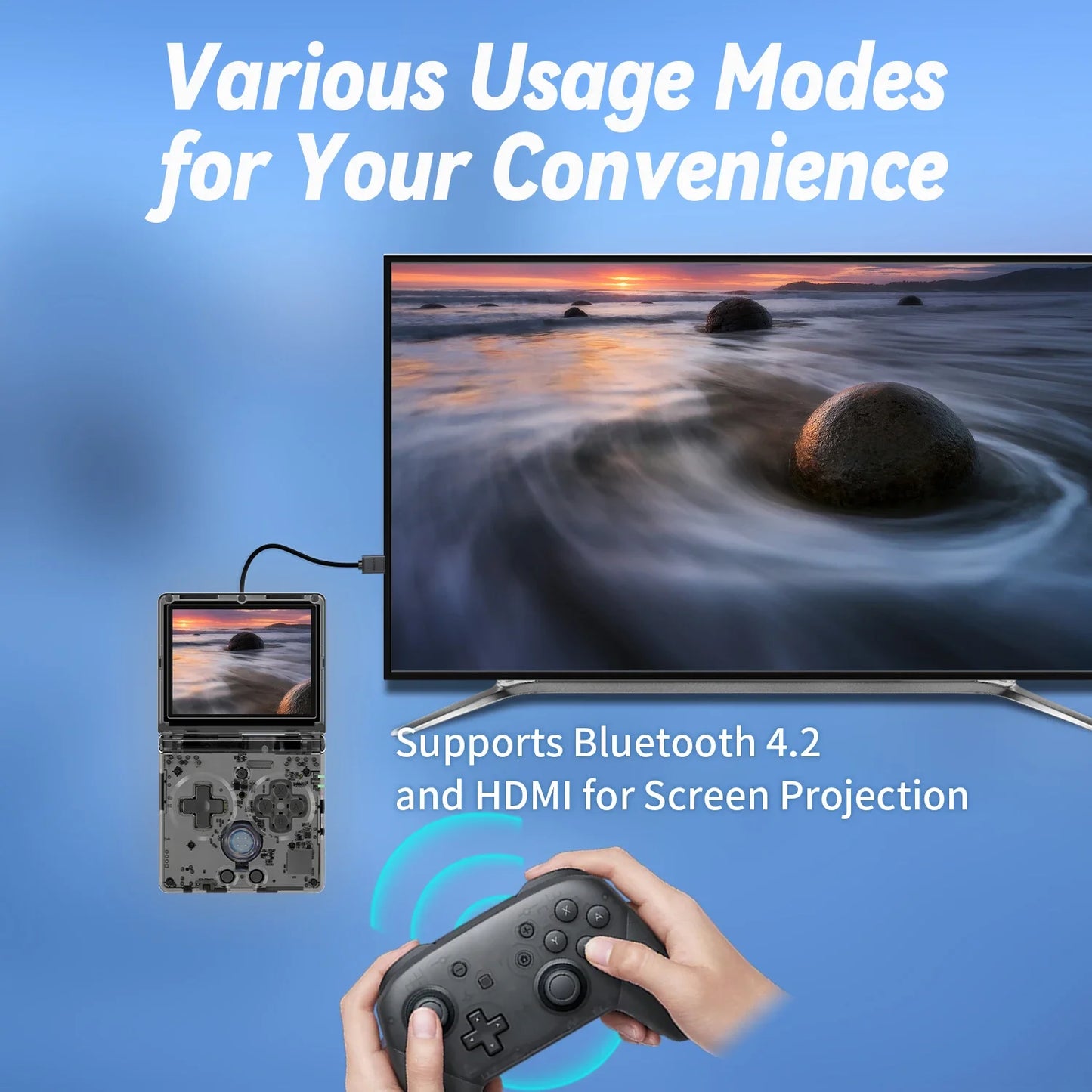 ANBERNIC RG35XXSP Flip Game Console – 3.5'' IPS, HDMI, WiFi & Bluetooth