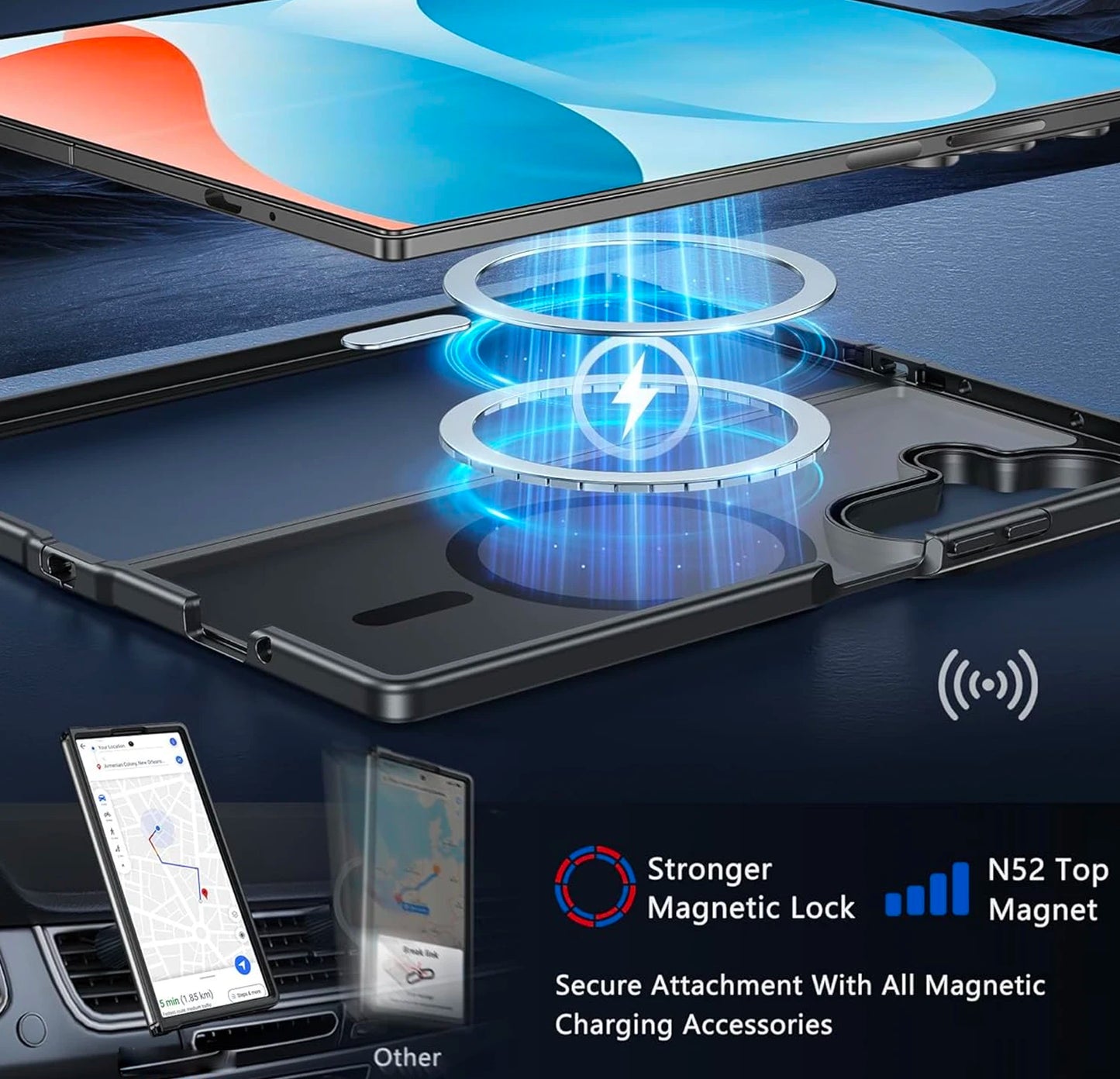 UYUXIO Magnetic Case – Slim Rugged Wireless Charging (Galaxy Z Fold 7)
