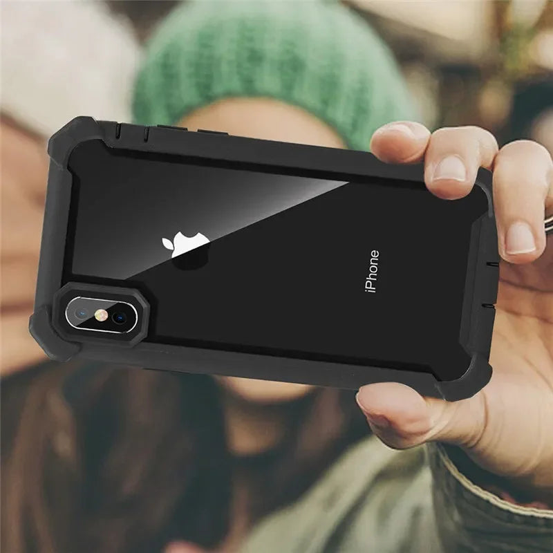 Shockproof Transparent TPU Phone Case – iPhone 6–12 Pro/Max