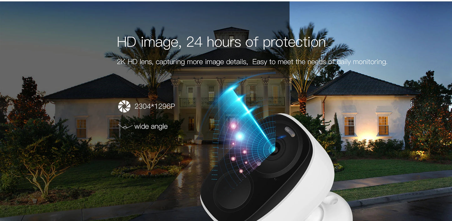 3MP WiFi Surveillance Camera – Battery Powered, Night Vision, Outdoor Security