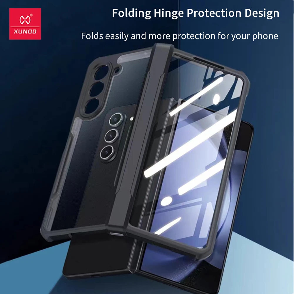 Xundd Foldable Shockproof Case – Samsung Galaxy Z Fold 3–7 (Glass+PC+TPU)