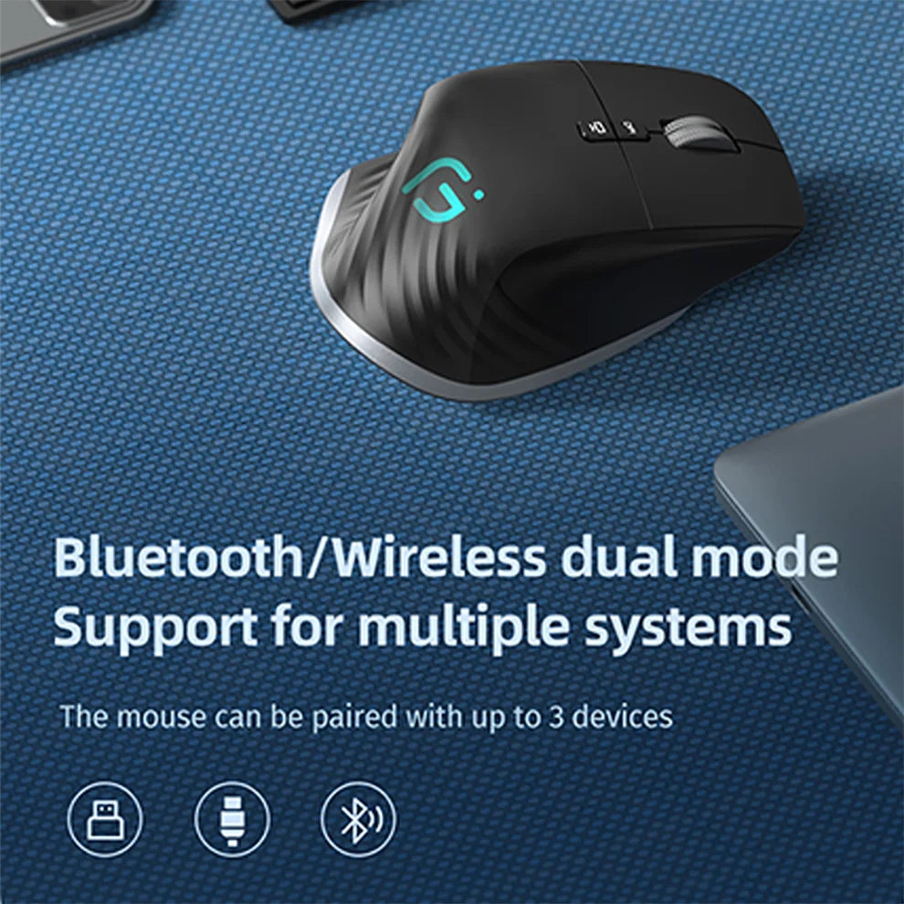 2.4G Wireless Bluetooth RGB Mouse – Rechargeable & Ergonomic