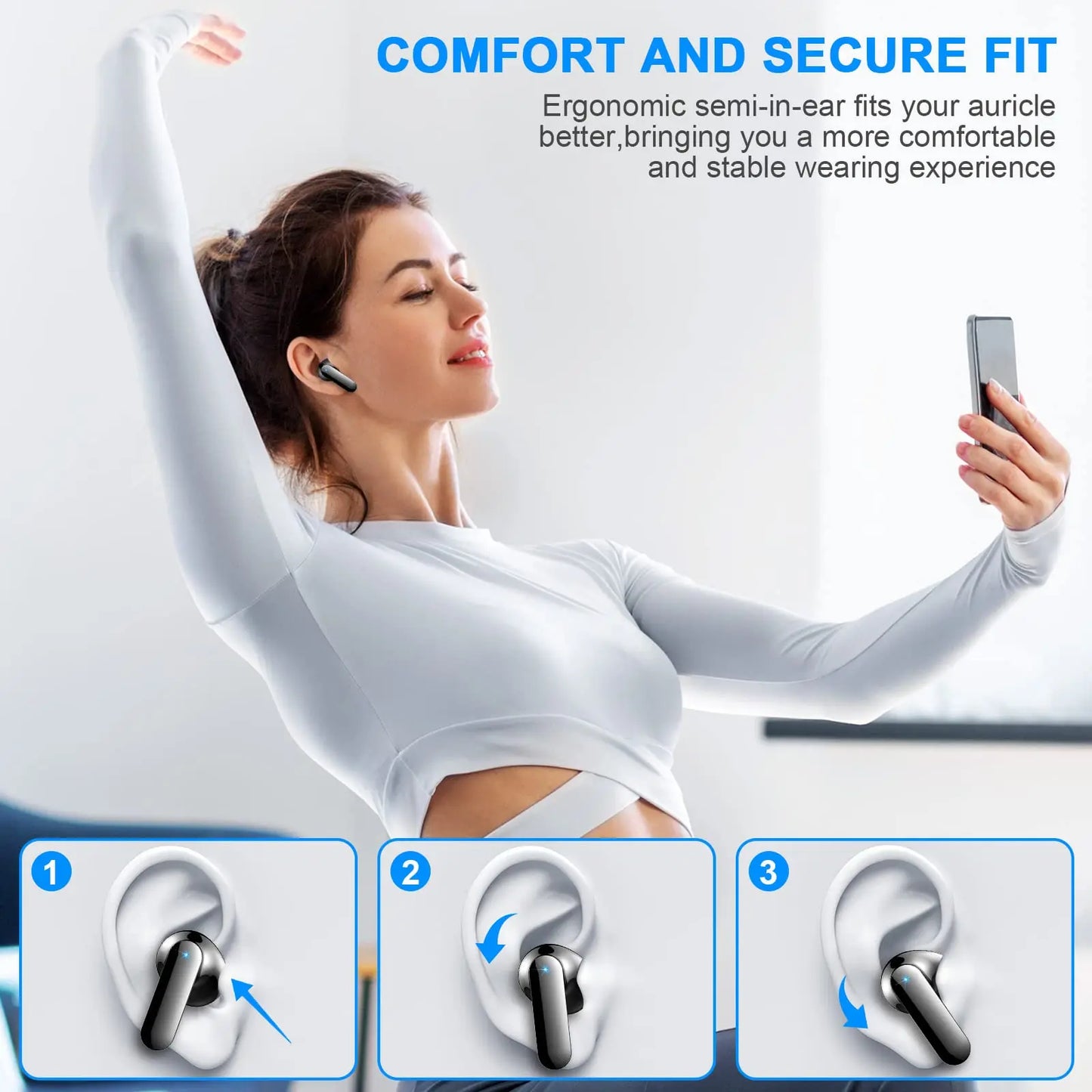 Wireless Bluetooth 5.3 Earbuds – Noise Cancelling, 36H Playtime, LED Display