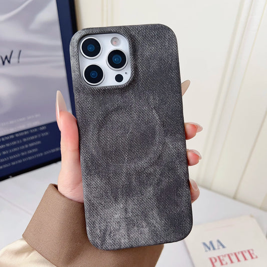 Ultra-Thin Denim Magnetic Phone Case – Fits iPhone 12–16 Pro/Plus/Max