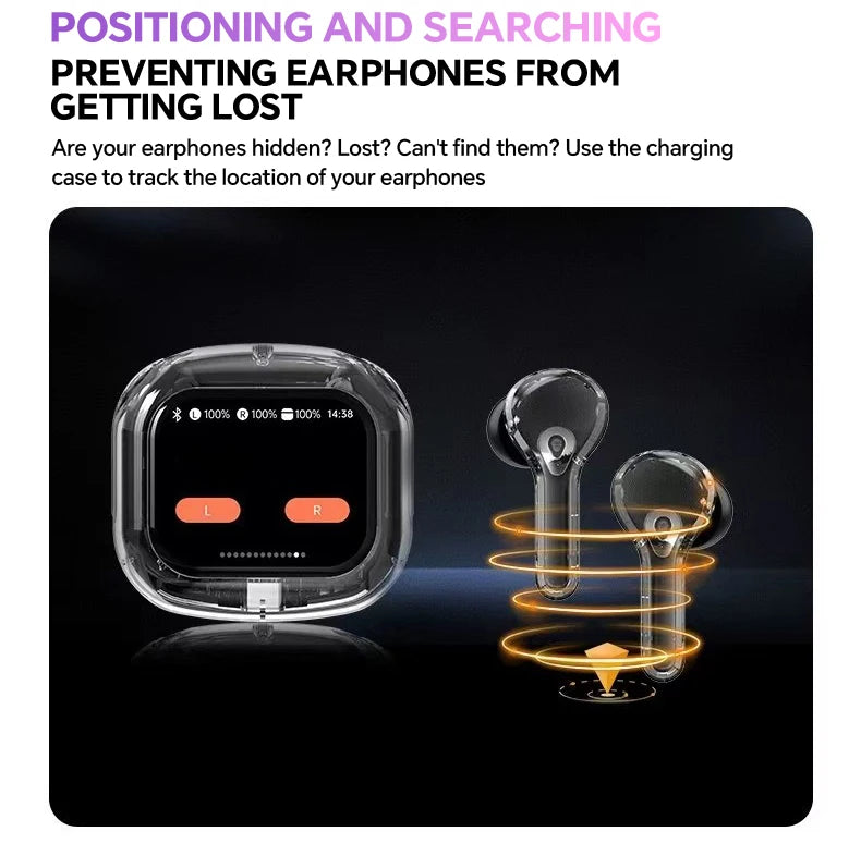 Smart Translation Headphones – Wireless Bluetooth Earbuds with Touch Screen & HiFi Audio