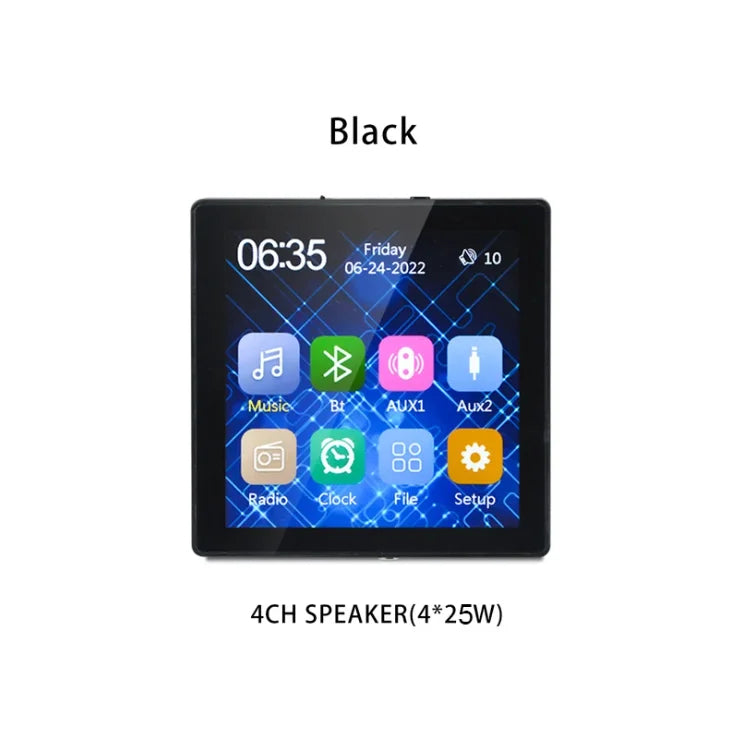 Mini Touch Screen Bluetooth Wall Amplifier – 4×25W Stereo PA System