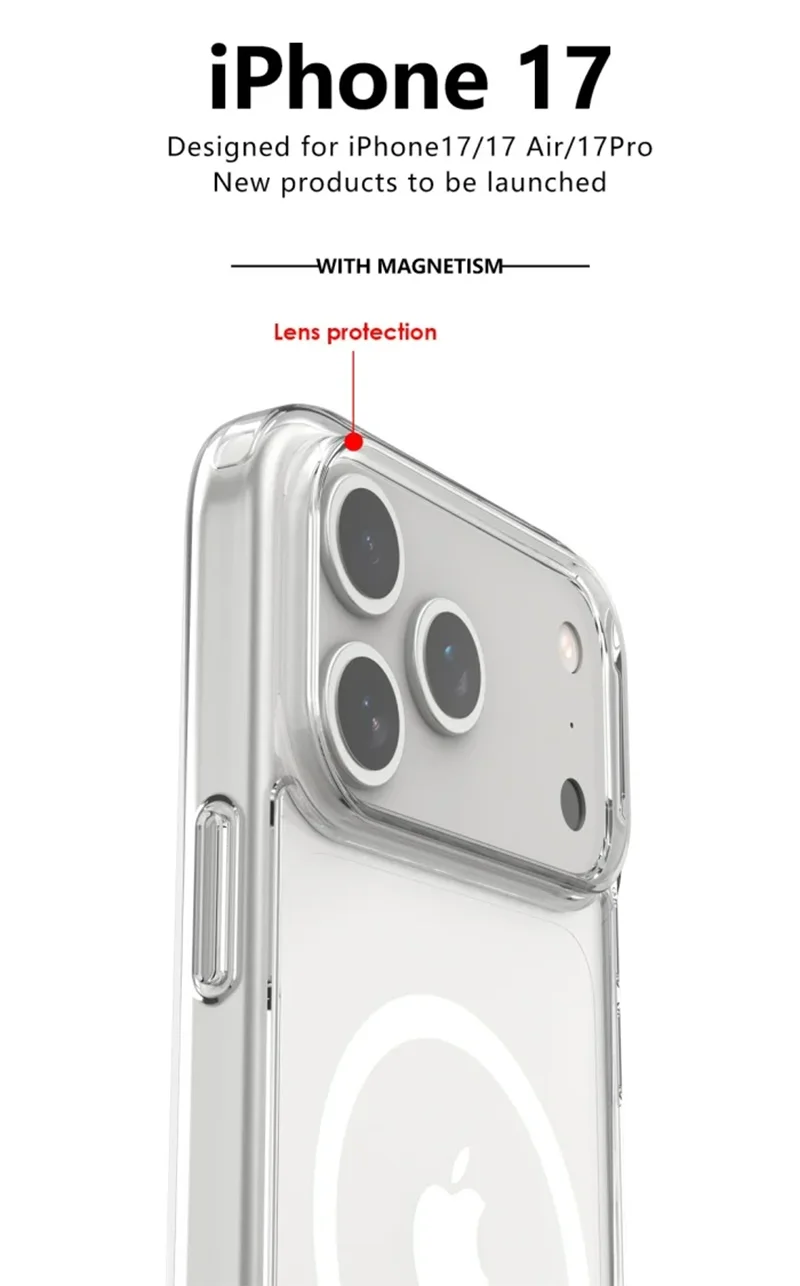 Shockproof Clear iPhone Case – MagSafe & Wireless (iPhone 17/17 Pro/Pro Max/Air)
