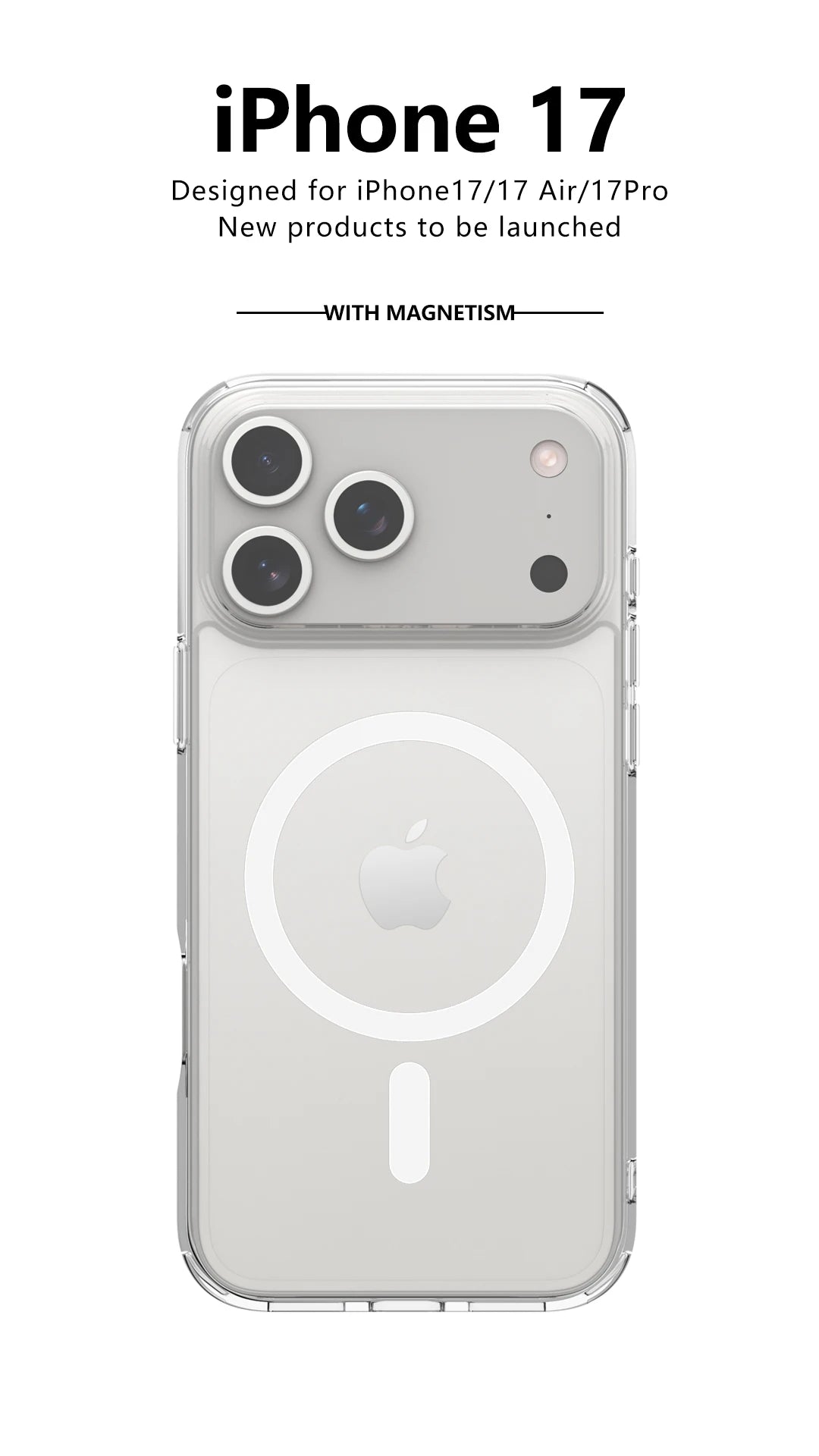 Shockproof Clear Magnetic iPhone Case – MagSafe & Wireless Charging (iPhone 17 Air/Pro Max)