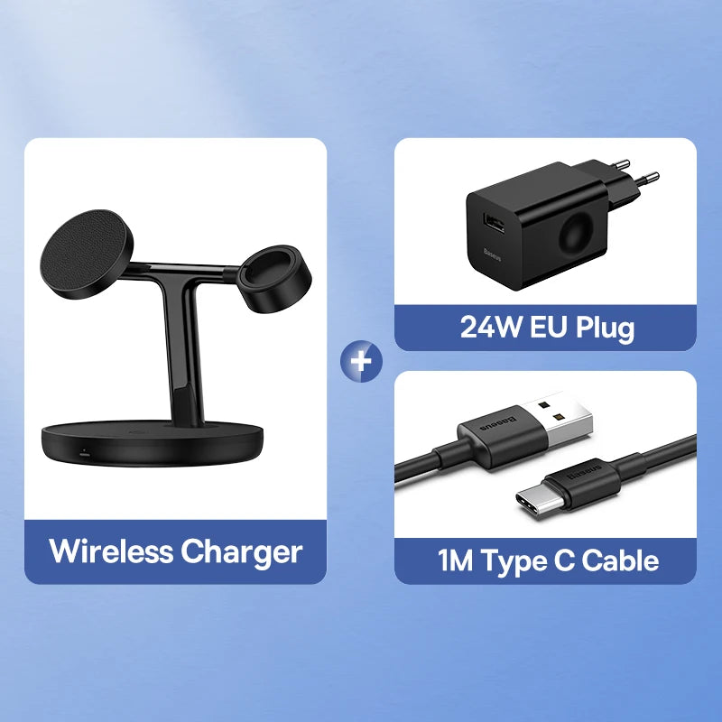Baseus 3-in-1 20W Magnetic Wireless Charger – iPhone, AirPods & Apple Watch
