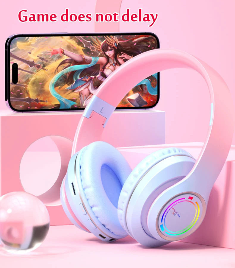 Wireless Bluetooth Kids Headphones – Multi-Color, SD Card, HiFi Stereo