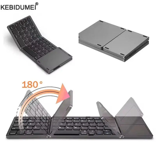 Folding Bluetooth Keyboard with Touchpad – Mini Wireless, Universal 3-System