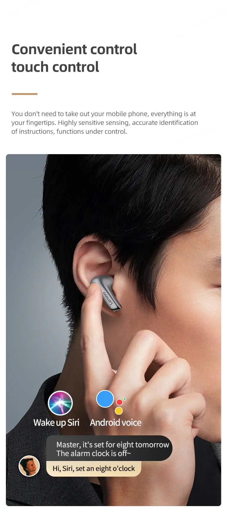 Lenovo LP5 Wireless Bluetooth Earbuds – HiFi, Sports, Waterproof with Mic