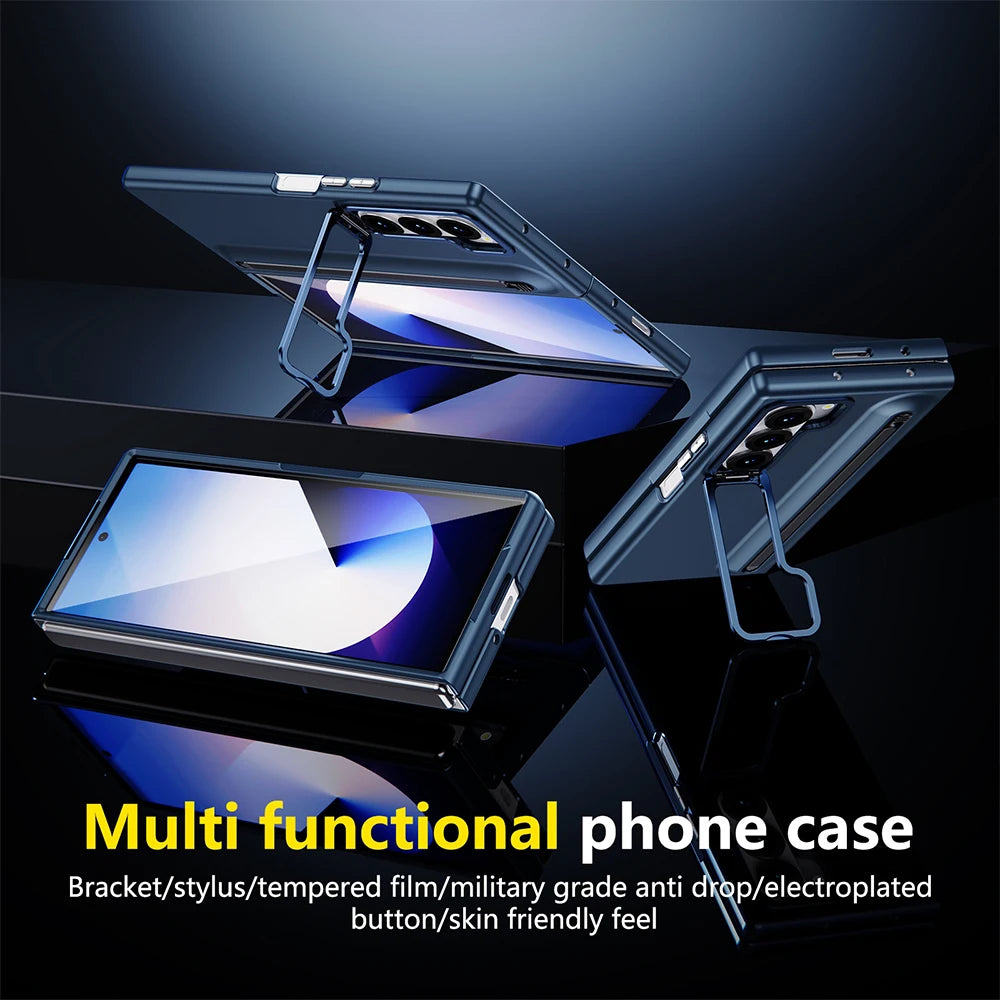 Galaxy Z Fold 4–7 Case – Metal Stand, S Pen Slot & Screen Guard