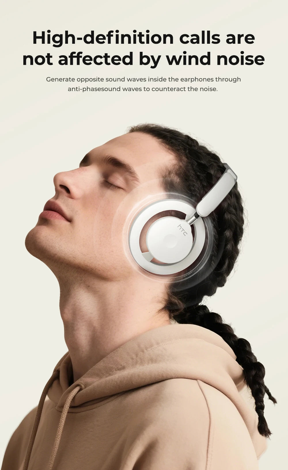 HTC HP06 Bluetooth 6.0 Wireless Open-Ear Headphones – Foldable & Lightweight