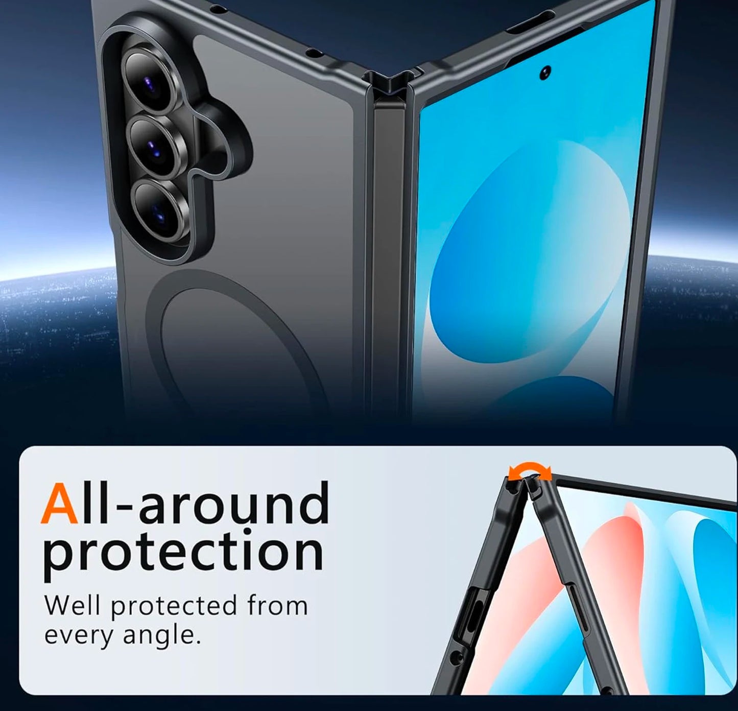 UYUXIO Magnetic Case – Slim Rugged Wireless Charging (Galaxy Z Fold 7)