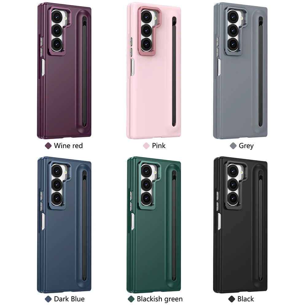 Galaxy Z Fold 4–7 Case – Metal Stand, S Pen Slot & Screen Guard