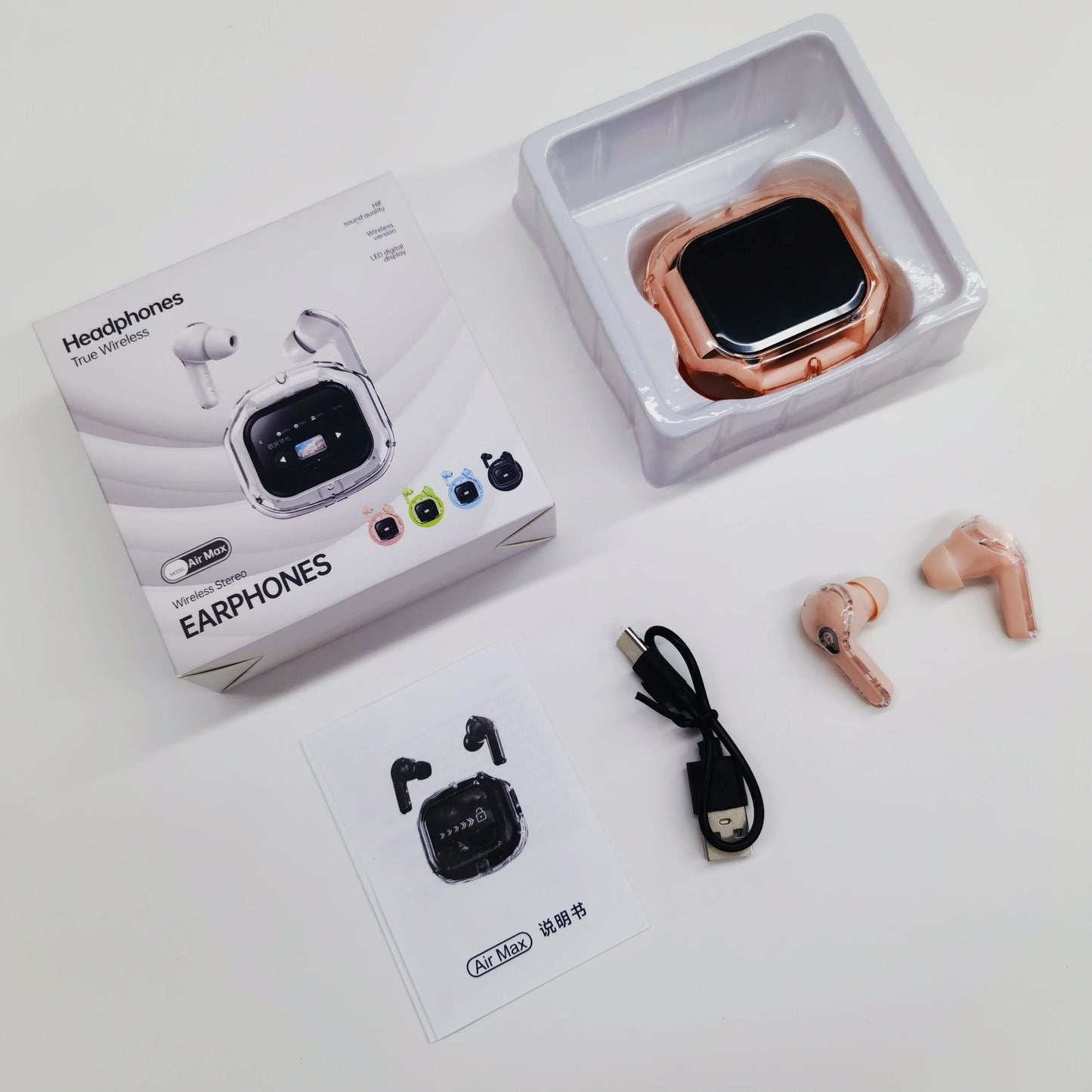 Smart Translation Headphones – Wireless Bluetooth Earbuds with Touch Screen & HiFi Audio