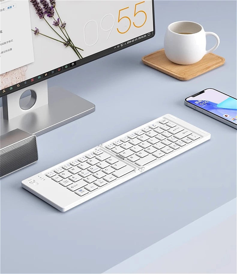 MINGCVIL Mini Foldable Bluetooth Keyboard – Slim, Portable, Rechargeable