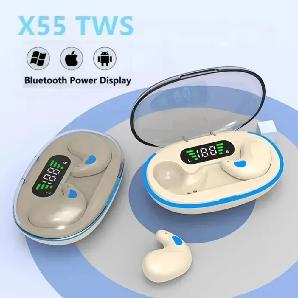 X55 Sleeping TWS Earbuds – Wireless, Stereo, Mic, Waterproof