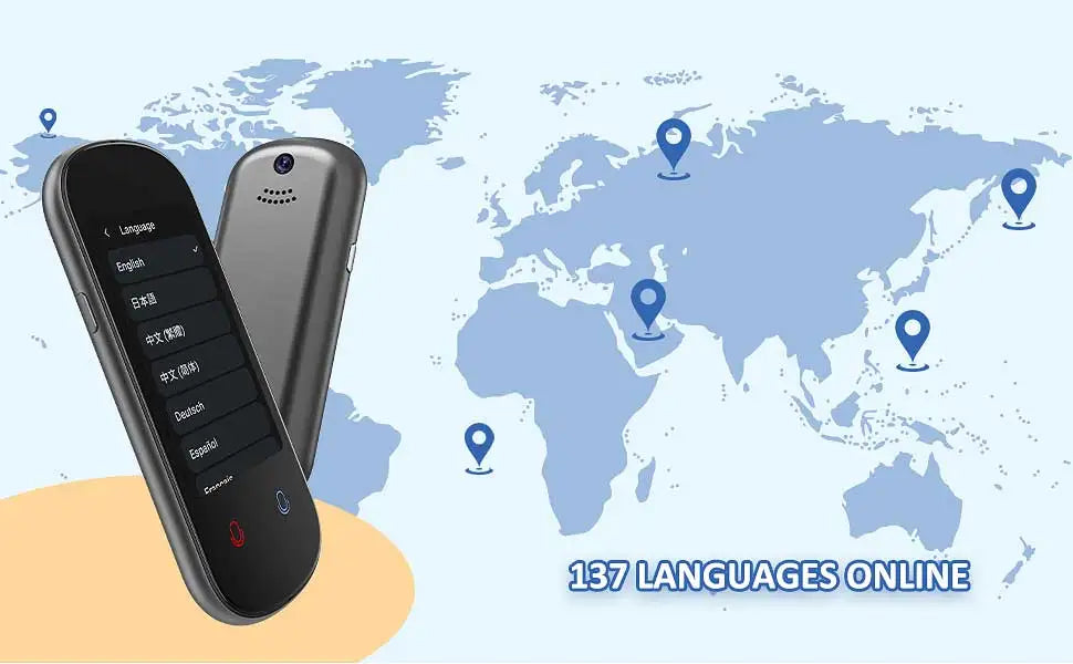Z2 Instant AI Voice Translator – 3.1'' Touchscreen, Real-Time with Recording
