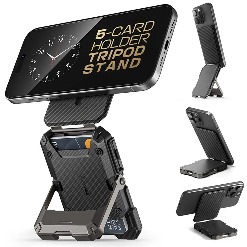 SUPCASE Magnetic Tripod Phone Stand – Credit Card Holder, MagSafe Compatible