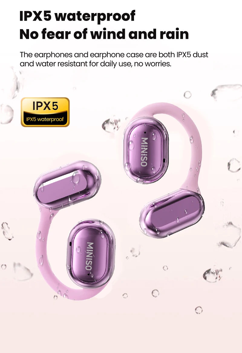 MINISO X39 Wireless Open-Ear Earbuds – Bluetooth 5.4, HiFi Sound, IPX5
