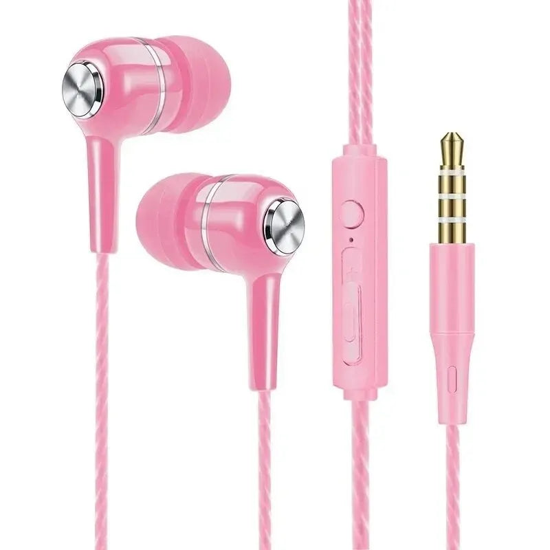 3.5mm Wired In-Ear Headphones – Bass, HiFi Stereo, Mic, Inline Control