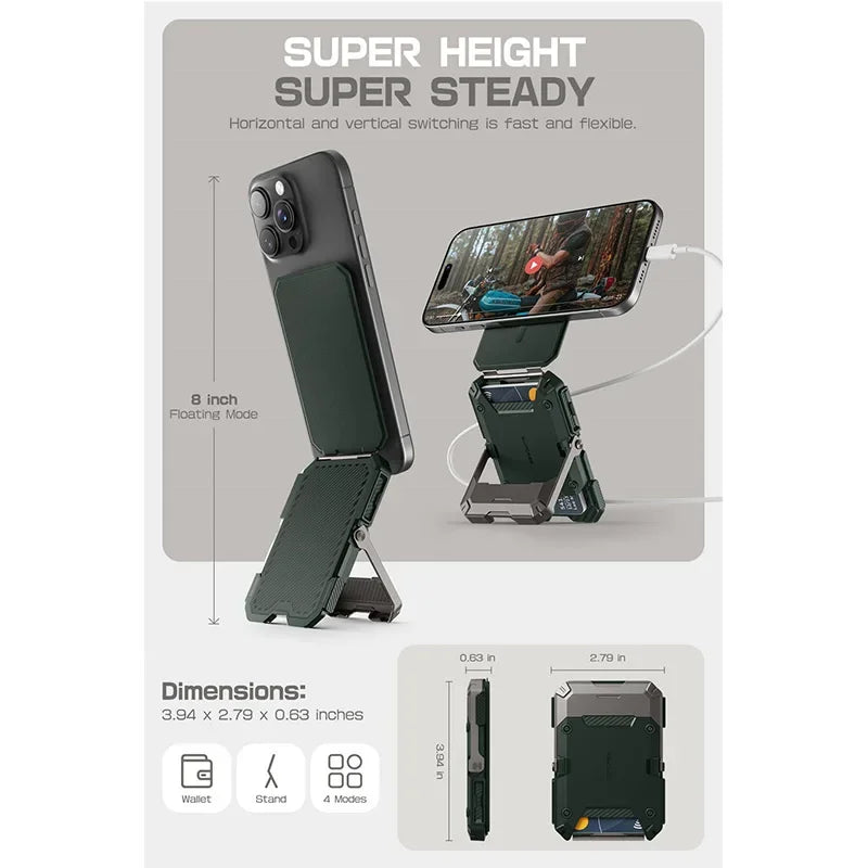 SUPCASE Magnetic Tripod Phone Stand – Credit Card Holder, MagSafe Compatible