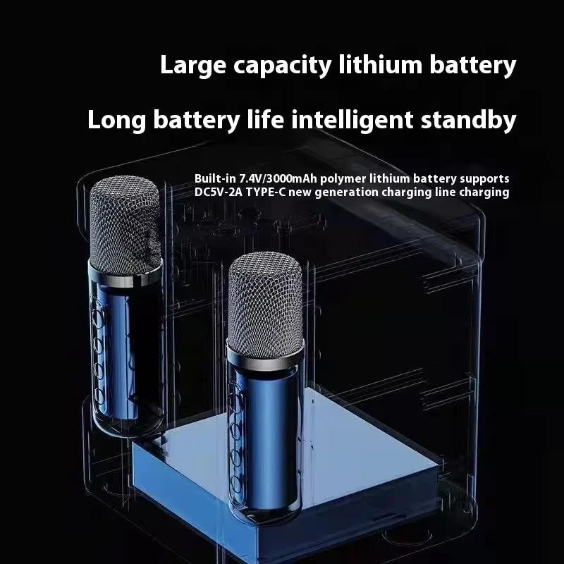 Portable Dual Mic Karaoke Machine – Bluetooth HIFI Speaker for Home & Party